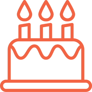 Ícone de um bolo de aniversário